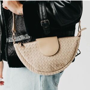 Pretty simple Selena woven flap crossbody NWT